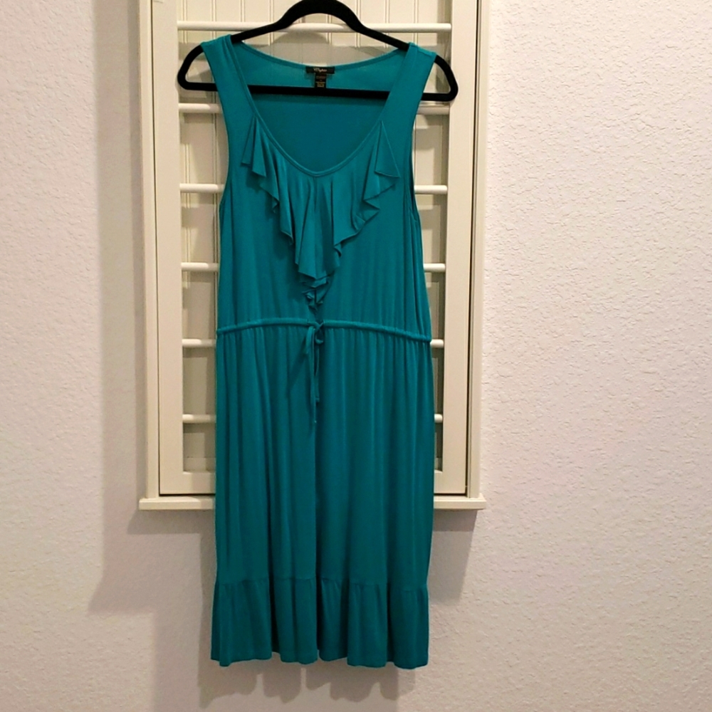 Cupio ruffle t-shirt dress - turquoise - M